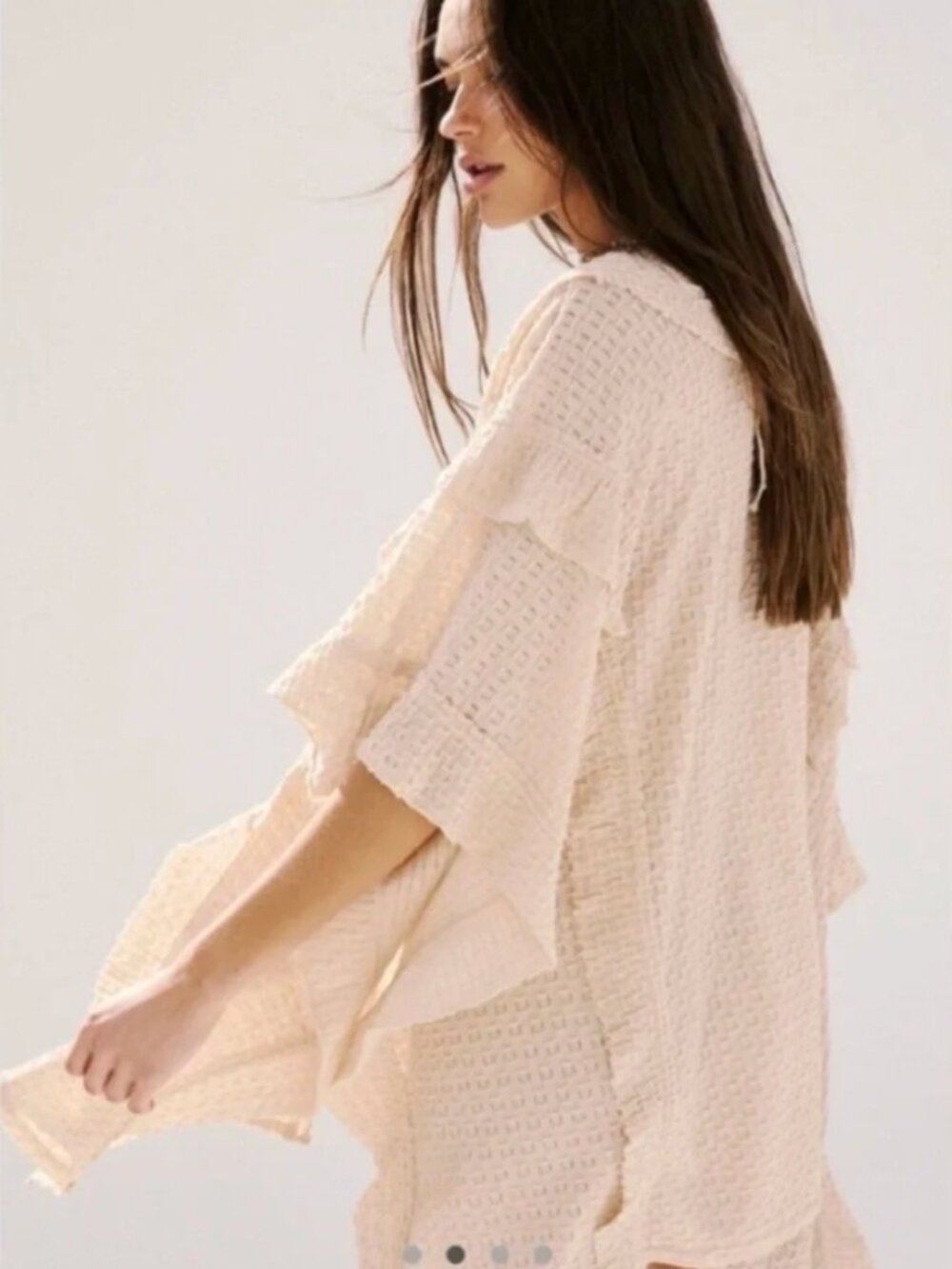NWT FP Beach | Free People Coverup Very Oversized Flora Tunic Summer Khaki XS/S - Picture 3 of 11